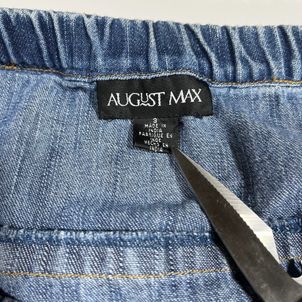VTG August Max Boho Patchwork Denim Maxi Skirt Sz 3 Cottagecore Western Cowgirl - Picture 6 of 14